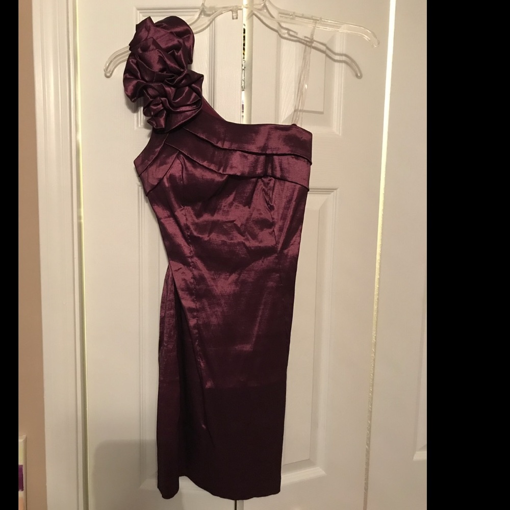 Purple off the shoulder dress